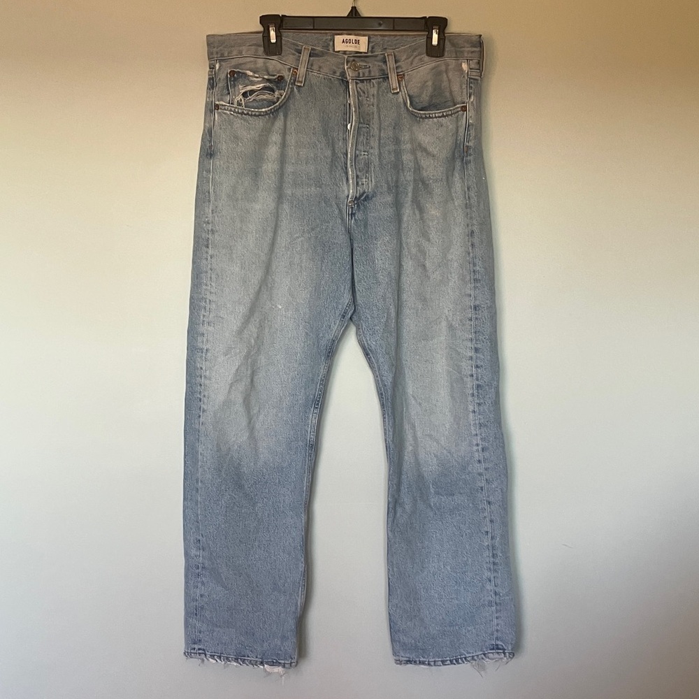 Agolde 90'S Pinch Waist High Rise Straight Jeans Denim 32